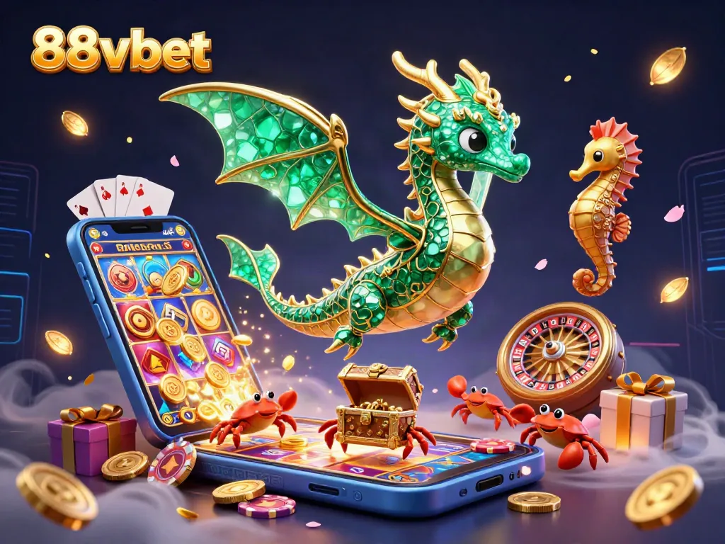 Win big with 88vbet through an engaging and vibrant casino illustration featuring dynamic gaming elements.