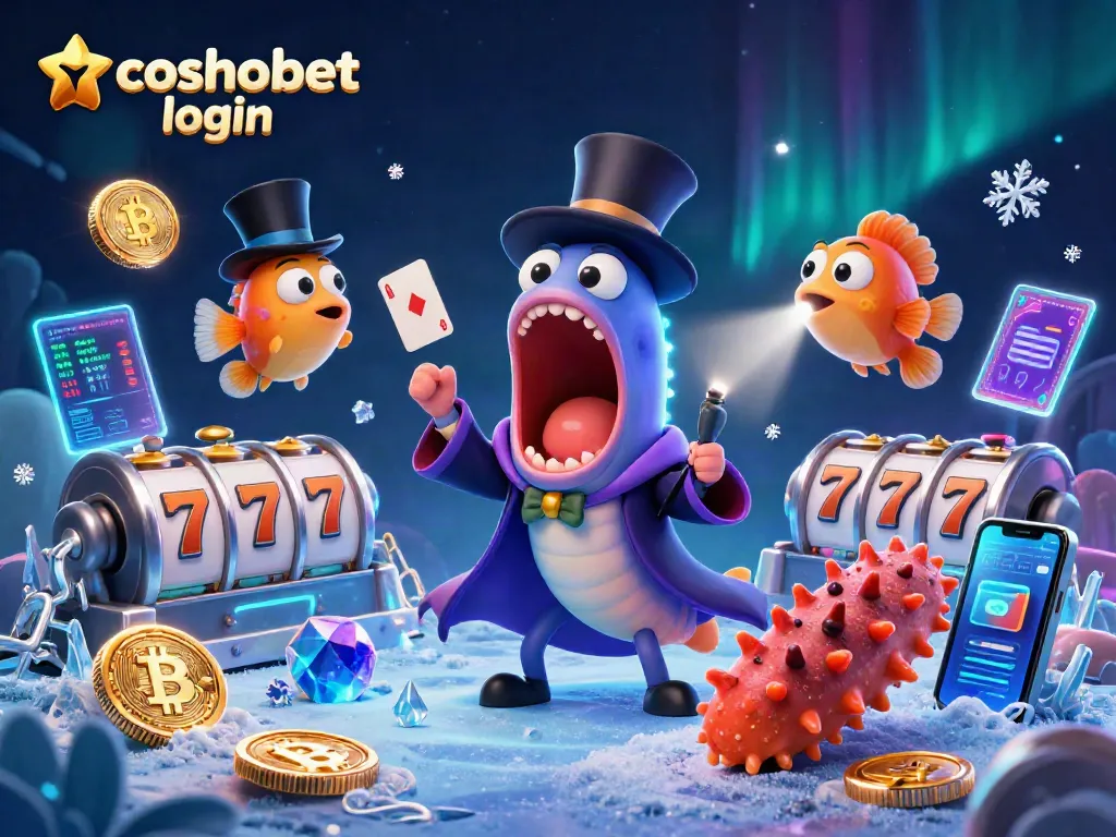 Experience seamless cosmobet login with a captivating casino-themed fantasy illustration featuring vibrant, interactive elements.