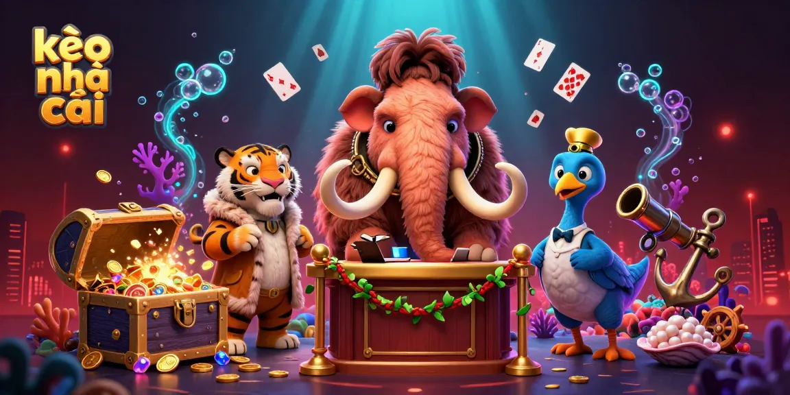 Engage with kèo nhà cái in a vibrant underwater casino scene featuring dynamic characters and treasures.