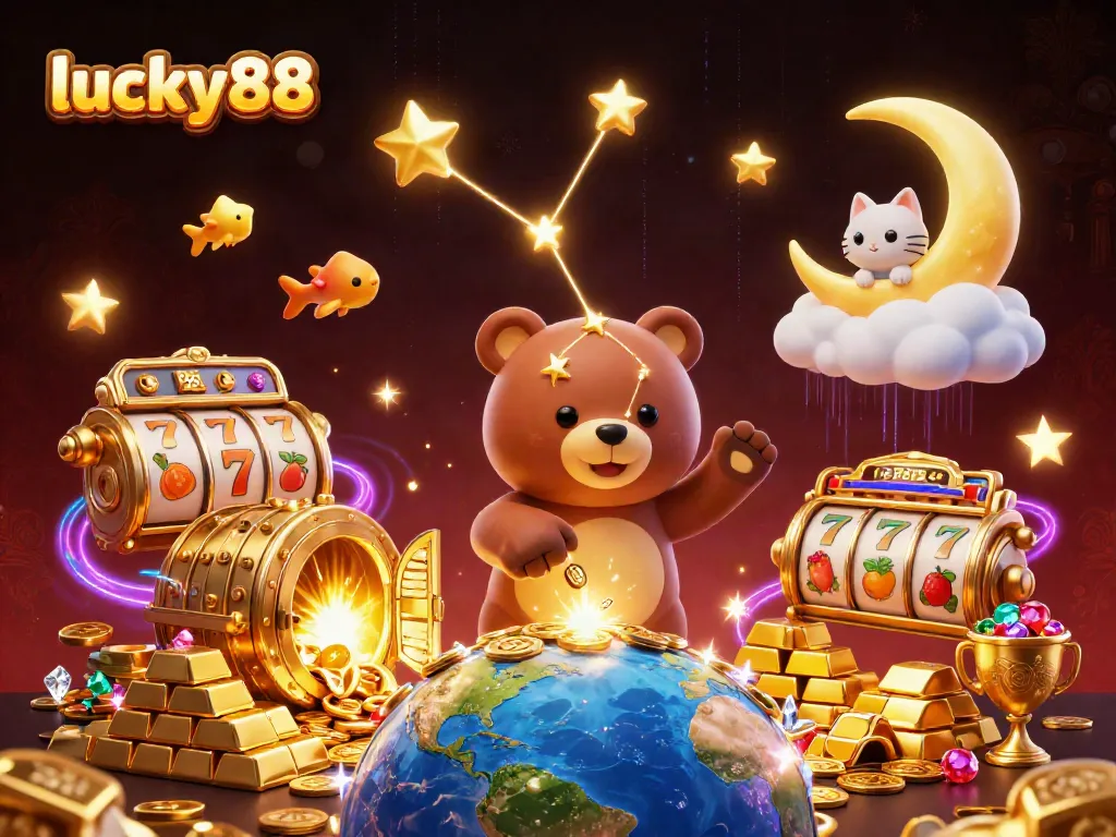 Experience the excitement of lucky88 at a dynamic online casino with animated characters and vibrant elements.