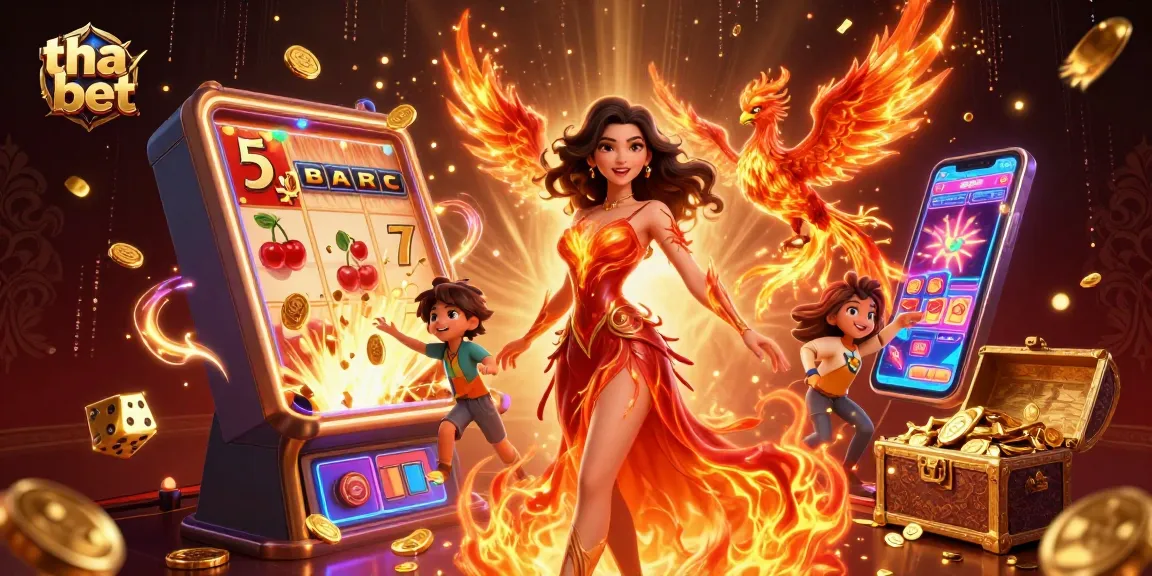 Engage with tha bet at an exciting online casino featuring vibrant slots and a stunning phoenix.