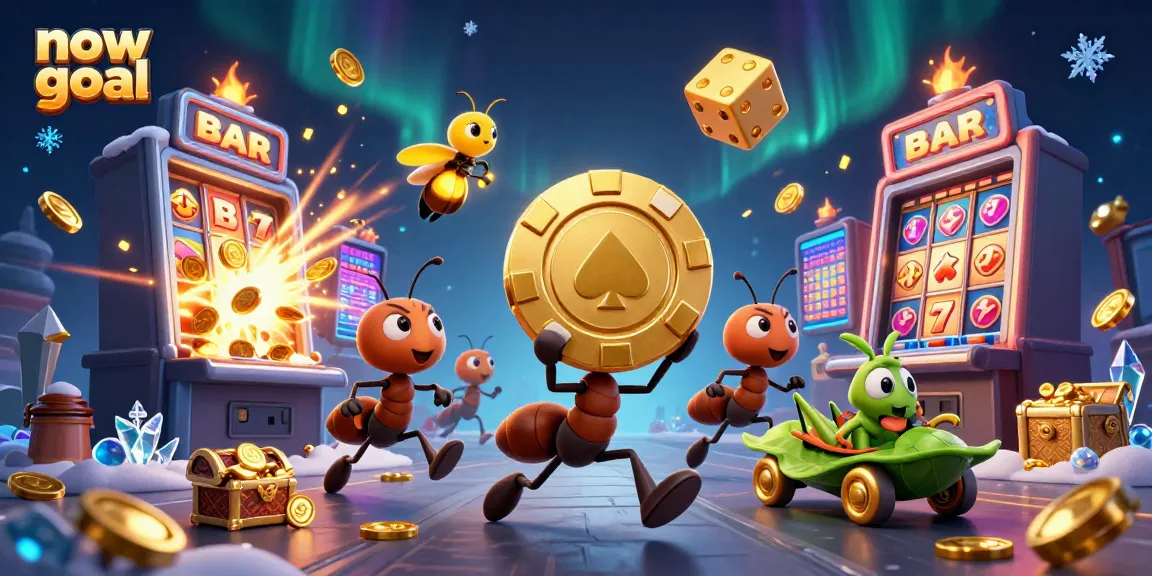 Experience thrilling action with the now goal heist as ants steal a giant poker chip amid casino chaos.