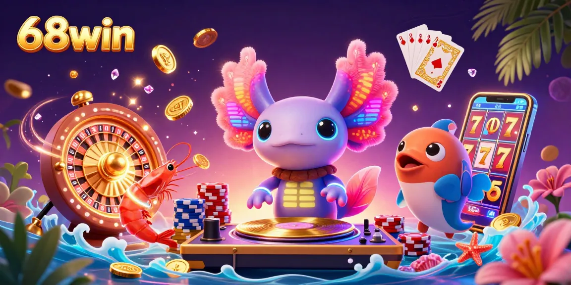 Experience the thrilling gameplay at 68win with vibrant casino-themed elements and dynamic characters.
