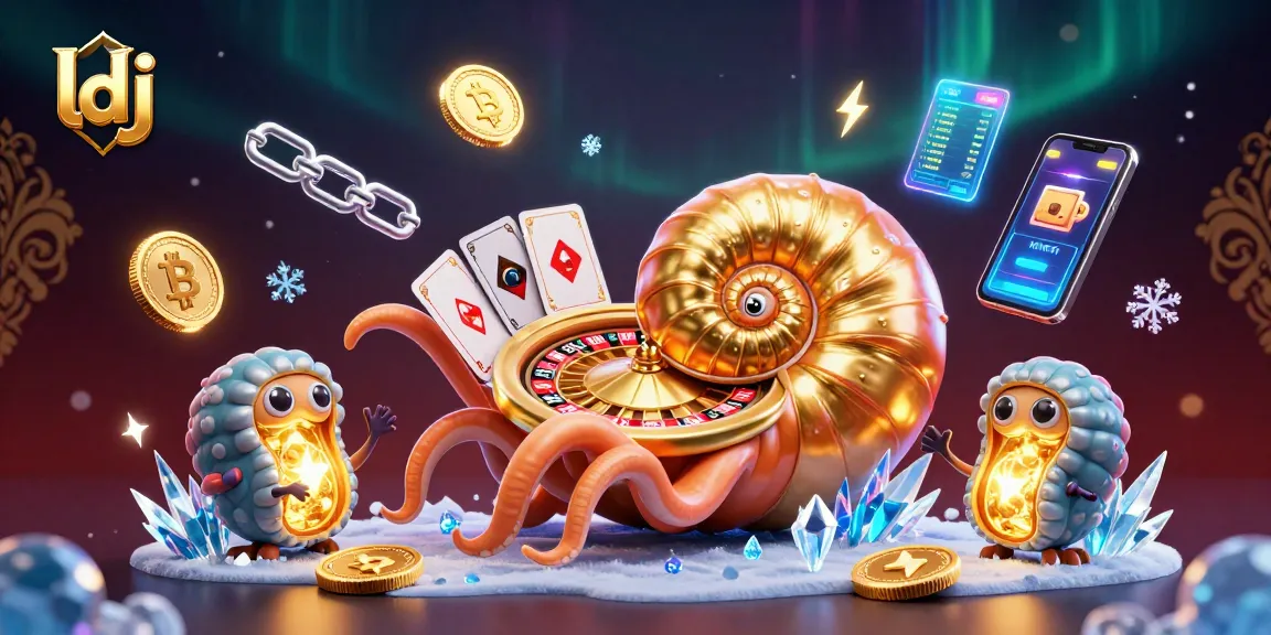 ldj invites players to spin the roulette with a luminous nautilus and cryptocurrency elements