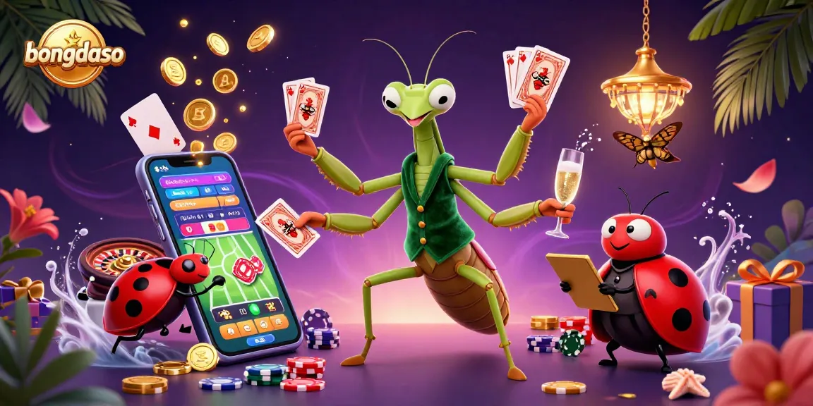bongdaso sports betting scene with vibrant casino characters dealing cards and pouring champagne