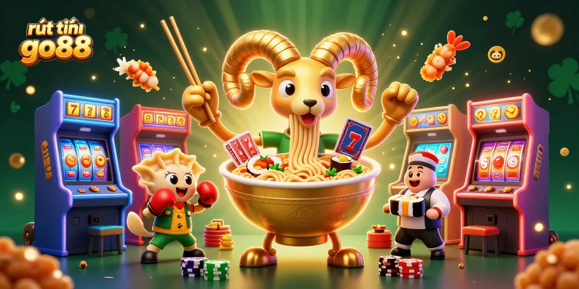 Experience rút tiền go88 in a vibrant, action-packed casino scene with colorful characters and gaming elements.