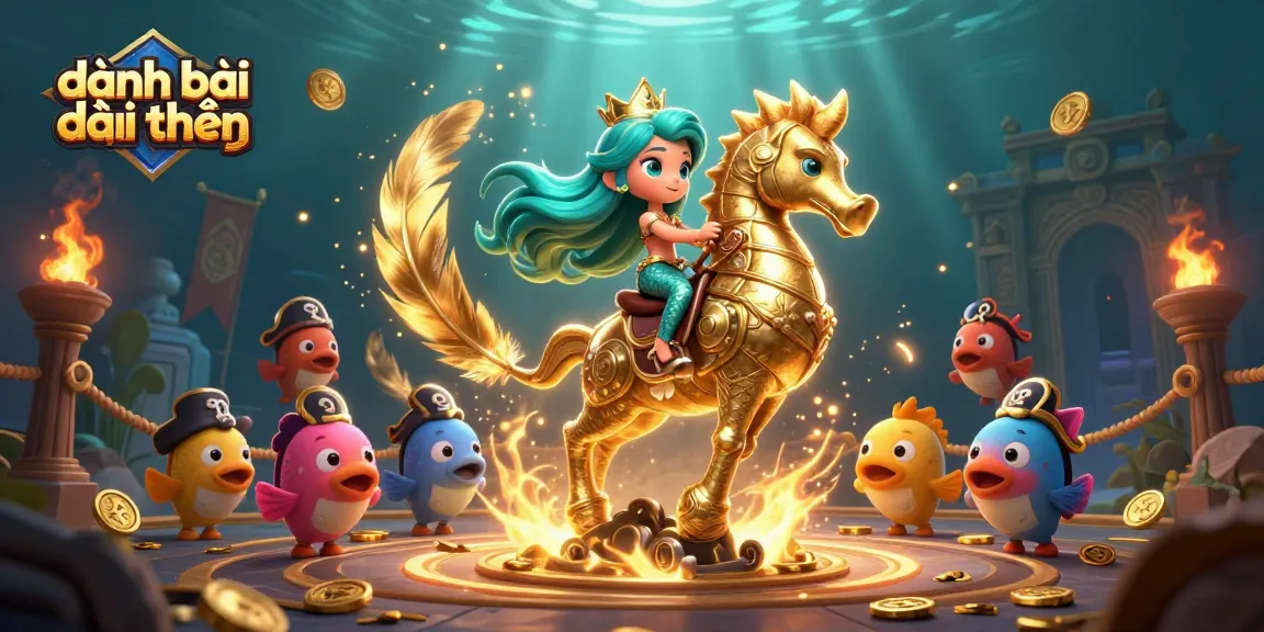 Experience thrilling đánh bài đổi thưởng in a vibrant underwater casino scene with dynamic characters and action elements.