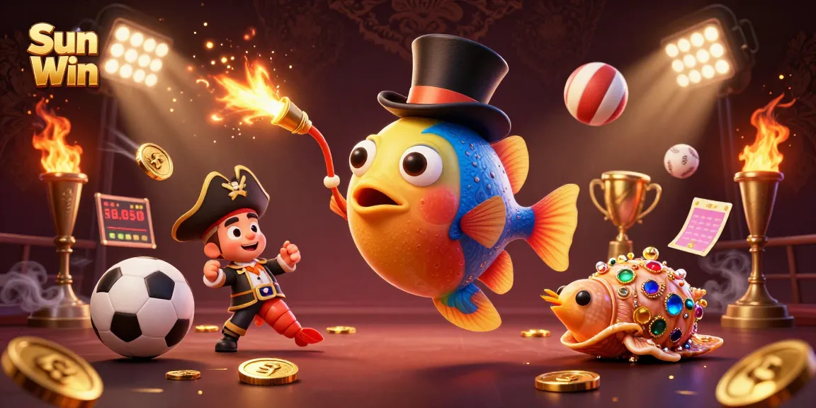 Engage in online betting action with Sun Win showcased in a vibrant 3D casino scene.