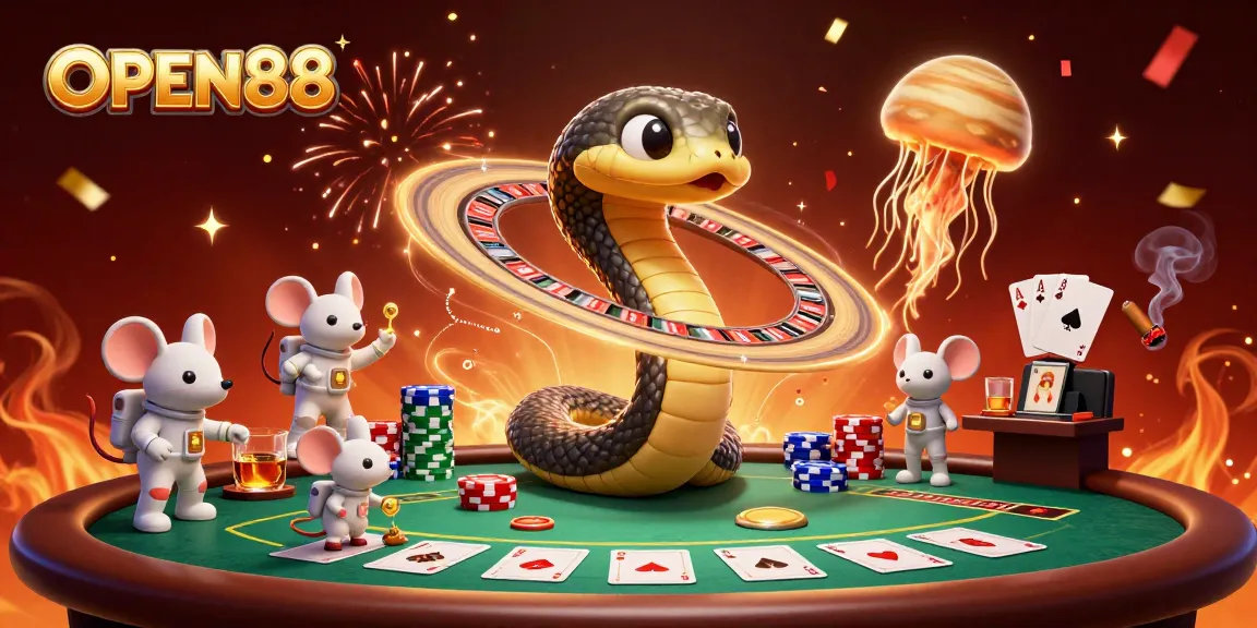 Enjoy thrilling betting opportunities at OPEN88 with a vibrant 3D casino scene.
